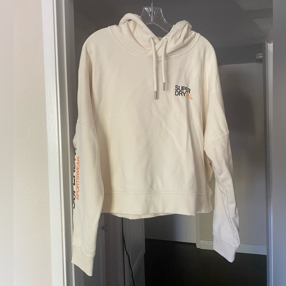 Superdry Women's Off-White Hoodie Sweater